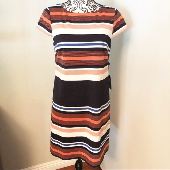Adrianna Papell Dresses & Skirts - Adrianna Papell Striped Knit Sheath Dress NWT Sz-4